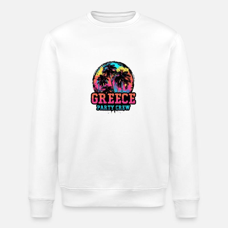 Greece Party Crew - Stanley/Stella ROLLER Unisex Organic Sweatshirt - white