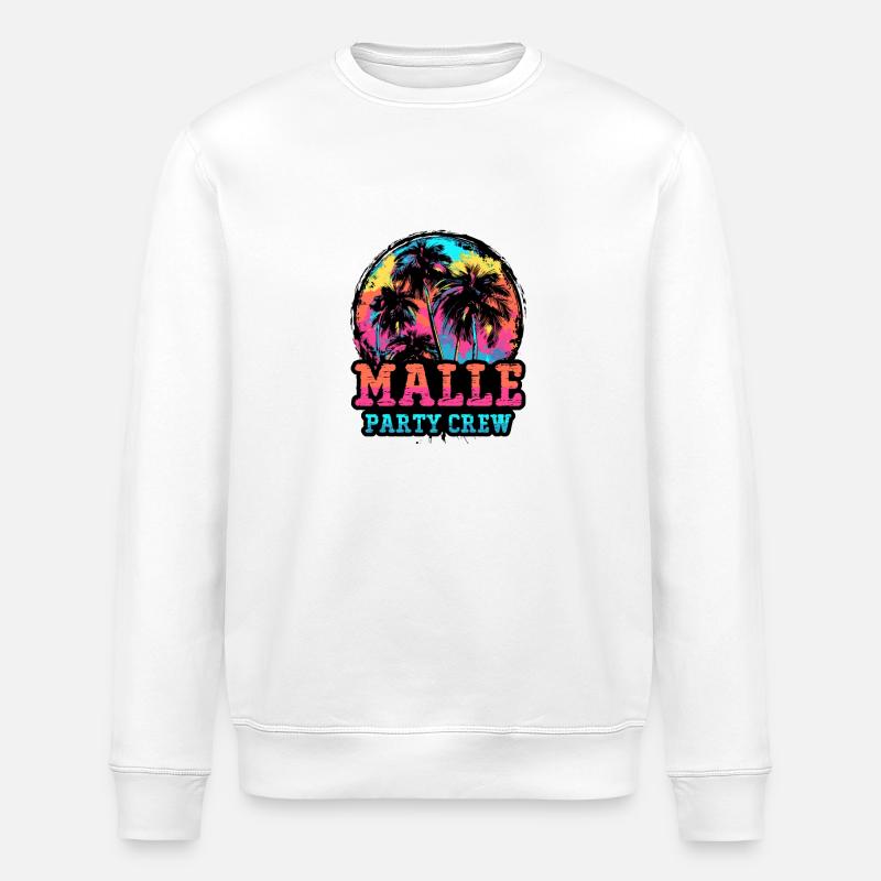 Malle Party Crew - Sweat bio ROLLER Stanley/Stella Unisexe - blanc