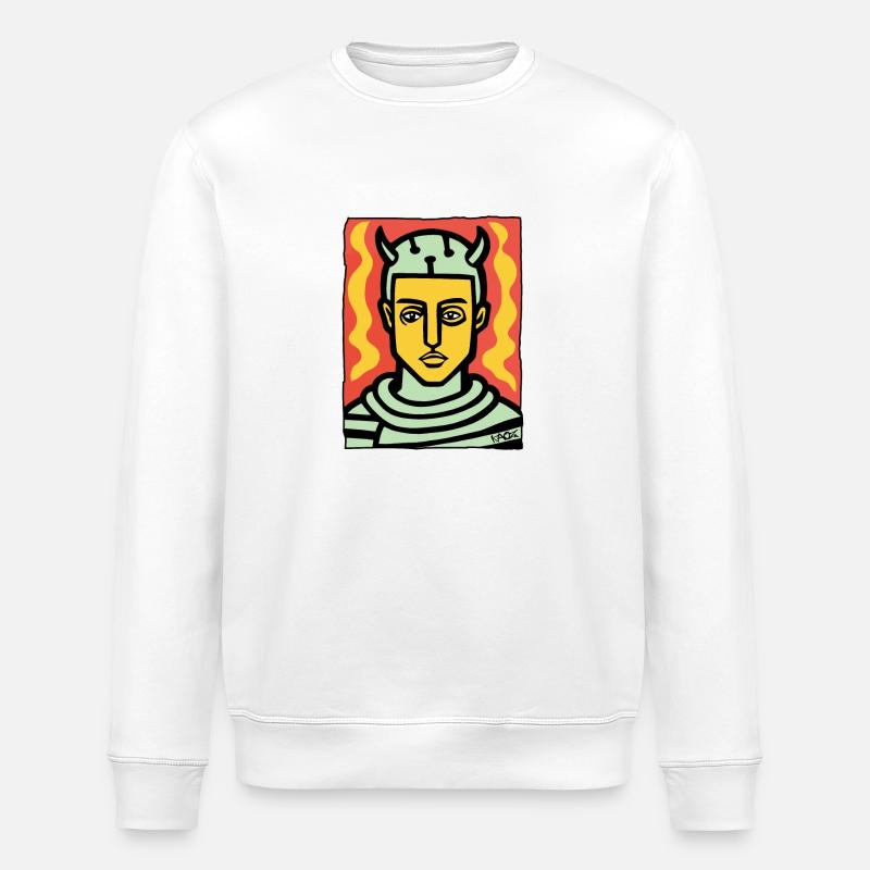 Anime Wikinger Ritter - Stanley/Stella Unisex Bio-Sweatshirt ROLLER - Weiß
