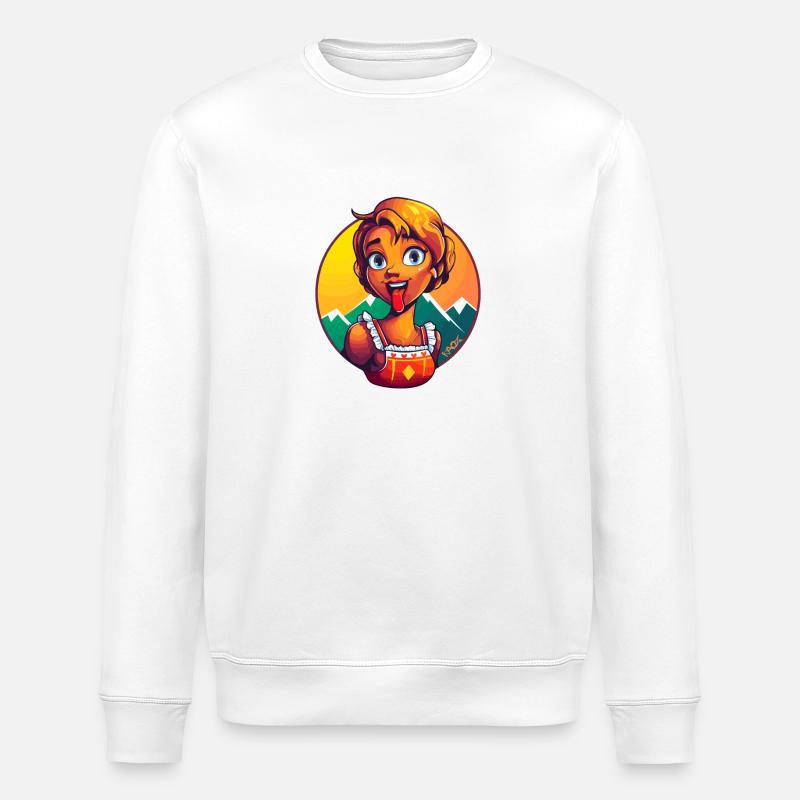 Traditional Dirndl Maid - Stanley/Stella ROLLER Unisex Organic Sweatshirt - white