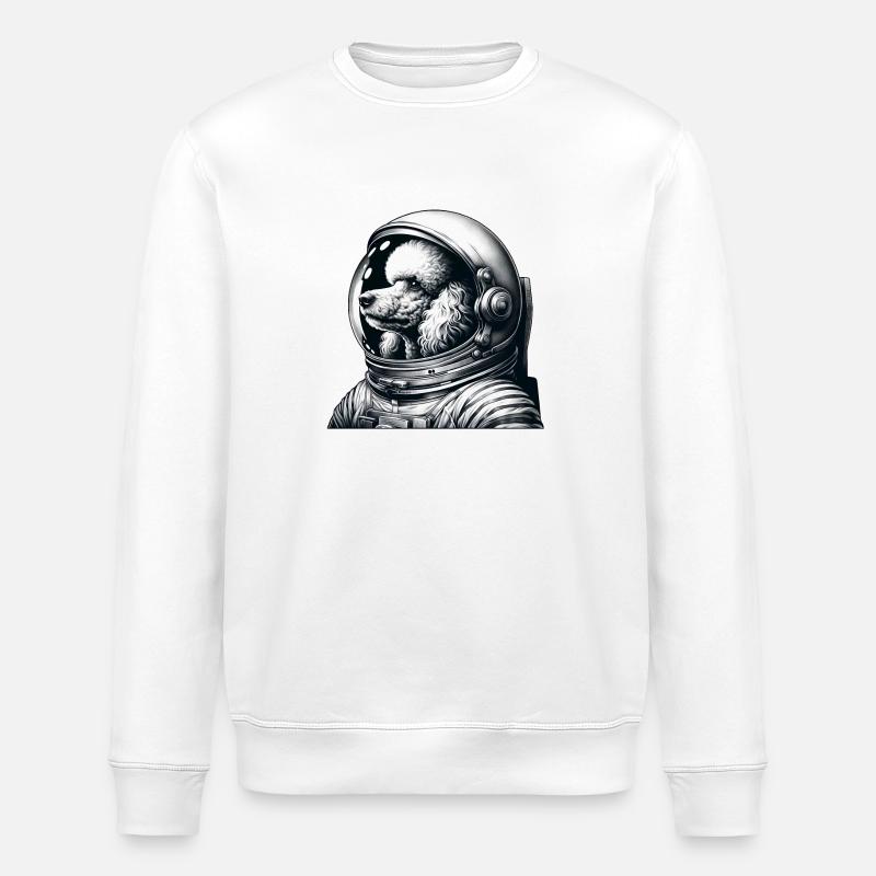 Caniche Astronaute Aventure Spatiale - Sweat bio ROLLER Stanley/Stella Unisexe - blanc
