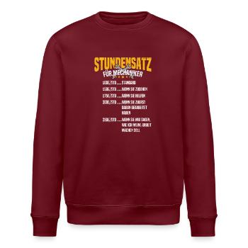 TAUX HORAIRE POUR LES MÉCANICIENS - Sweat bio ROLLER Stanley/Stella Unisexe - bordeaux - Devant - Nik (191cm)