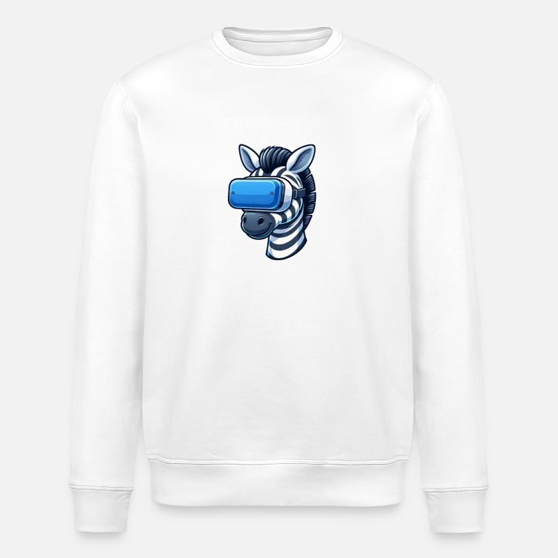 Cool Zebra VR Gamer - Sweat bio ROLLER Stanley/Stella Unisexe - blanc