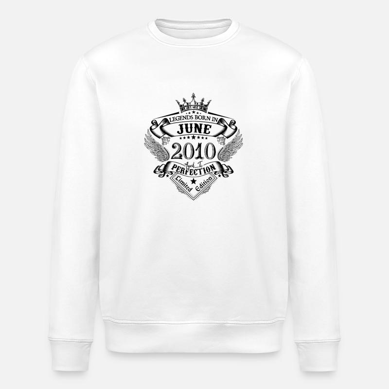 Geburtstag Juni 2010 Juni Jubiläum 2010 - Stanley/Stella Unisex Bio-Sweatshirt ROLLER - Weiß