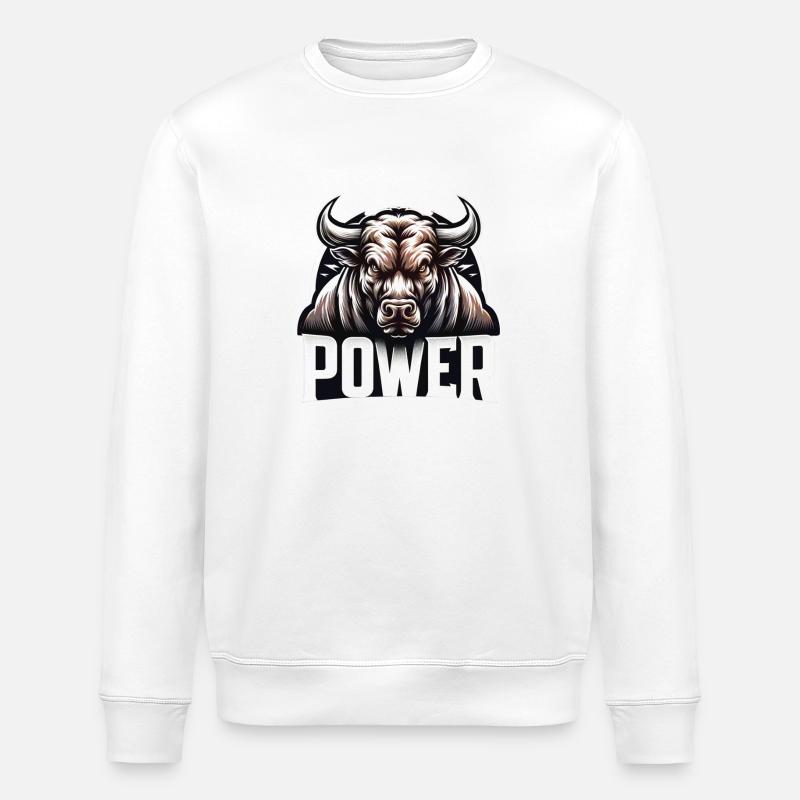 Power Bull - Stanley/Stella Unisex Bio-Sweatshirt ROLLER - Weiß