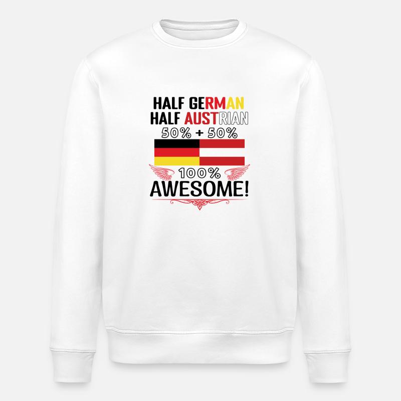 Half German, half Austrian - Stanley/Stella ROLLER Unisex Organic Sweatshirt - white