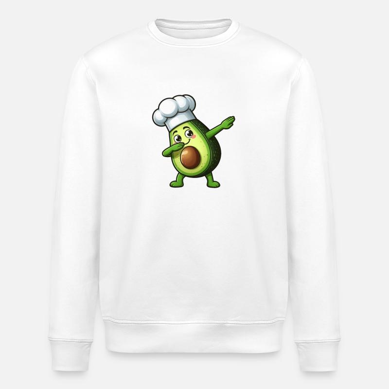 Mignon dessin animé avocat cuisine - Sweat bio ROLLER Stanley/Stella Unisexe - blanc