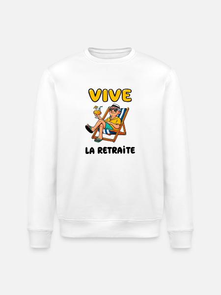 Vive la retraite - Sweat bio ROLLER Stanley/Stella Unisexe - blanc