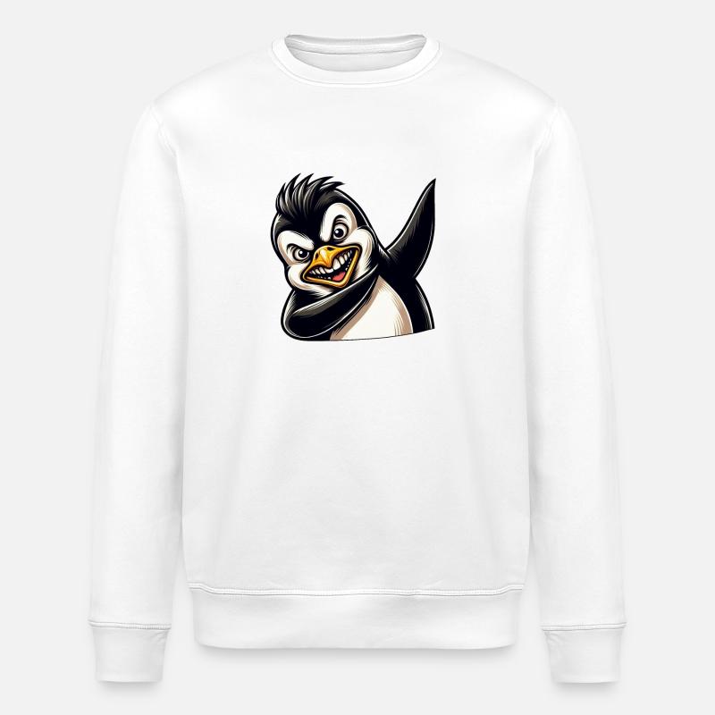 Penguin Dab Dabbing Cool - Stanley/Stella ROLLER Unisex Organic Sweatshirt - white