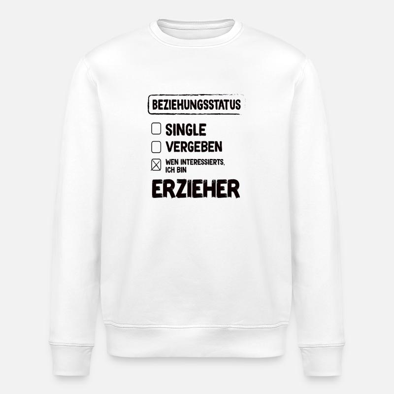 Educator Relationship Status - Stanley/Stella ROLLER Unisex Organic Sweatshirt - white