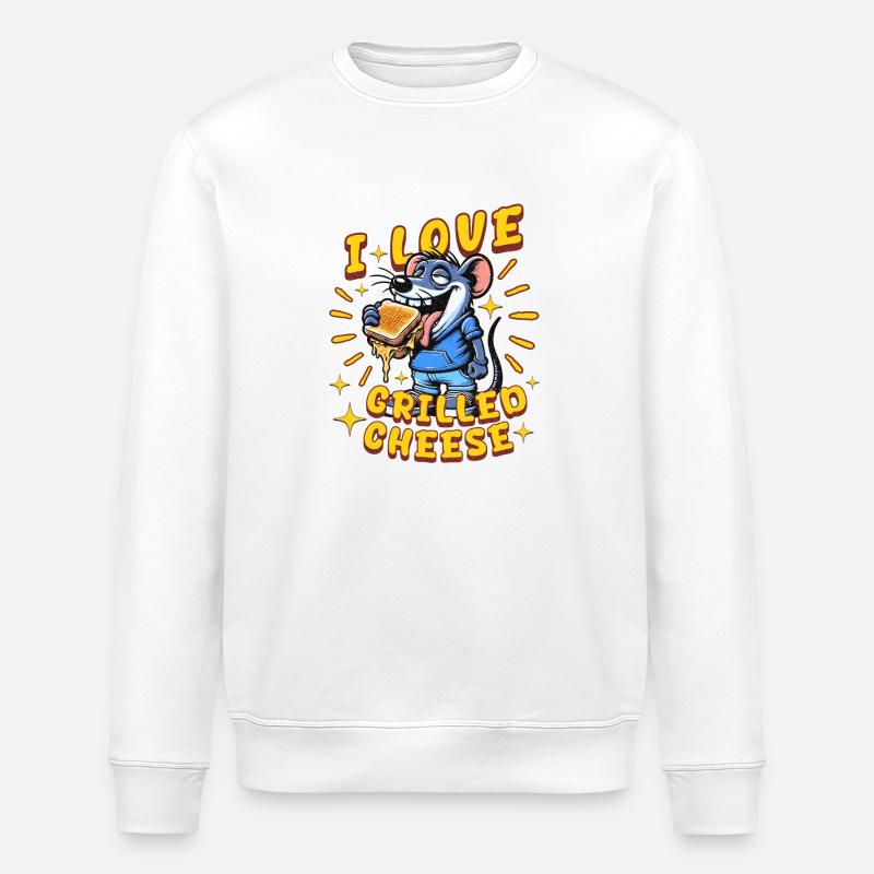 J’adore le fromage grillé - Sweat bio ROLLER Stanley/Stella Unisexe - blanc