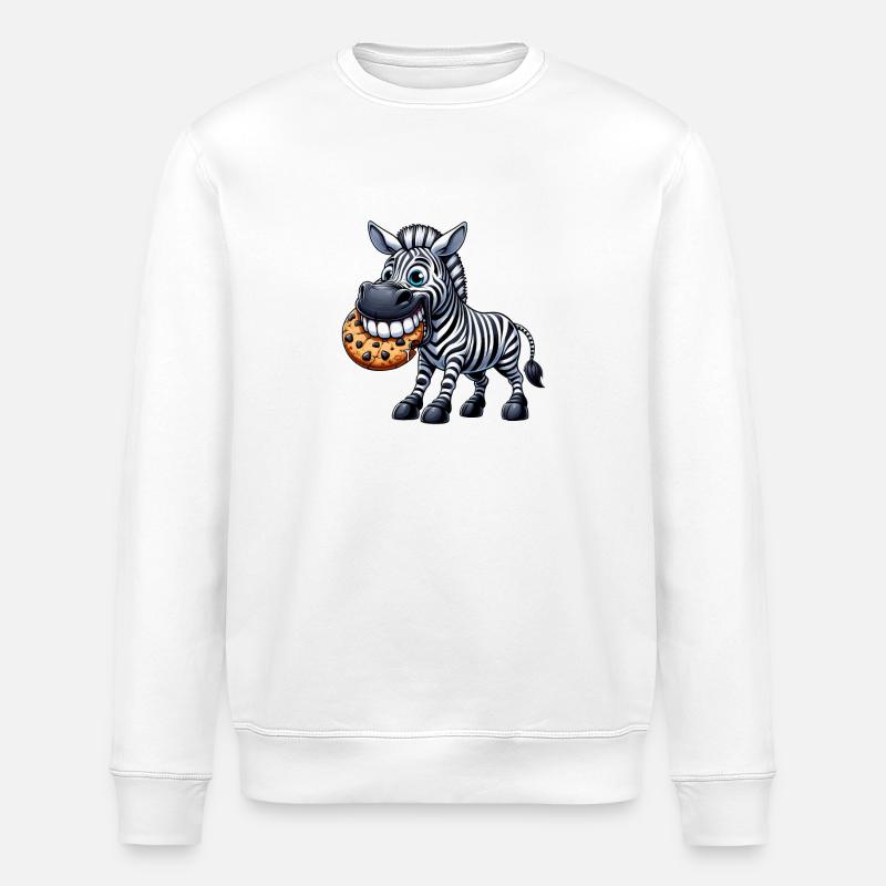 Zebra Biscuit Cartoon Cute Teeth - Stanley/Stella ROLLER Unisex Organic Sweatshirt - white