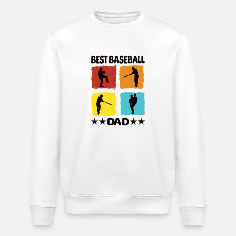 Meilleur père de baseball - Sweat bio ROLLER Stanley/Stella Unisexe - blanc