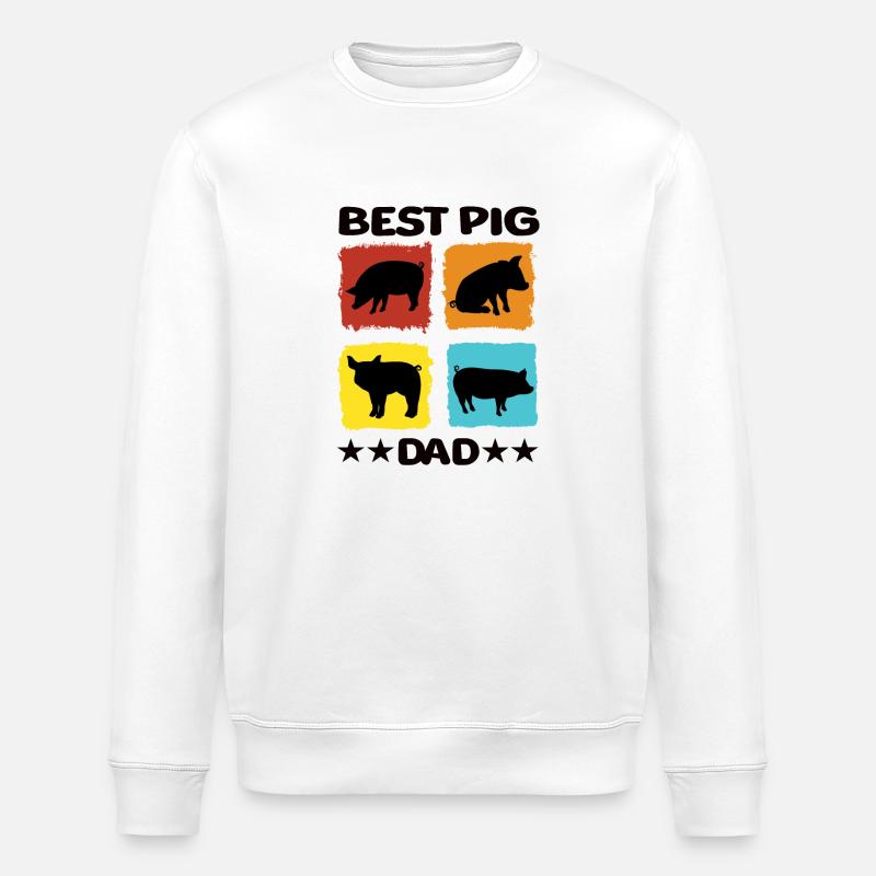 Best Pig Dad - Stanley/Stella Unisex Bio-Sweatshirt ROLLER - Weiß