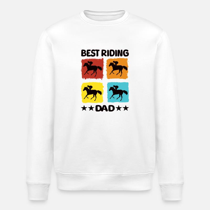 Best Riding Dad - Stanley/Stella ROLLER Unisex Organic Sweatshirt - white