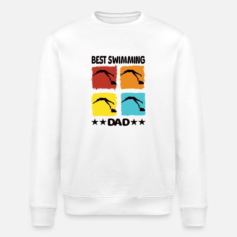 Best Swimming Dad - Stanley/Stella Unisex Bio-Sweatshirt ROLLER - Weiß