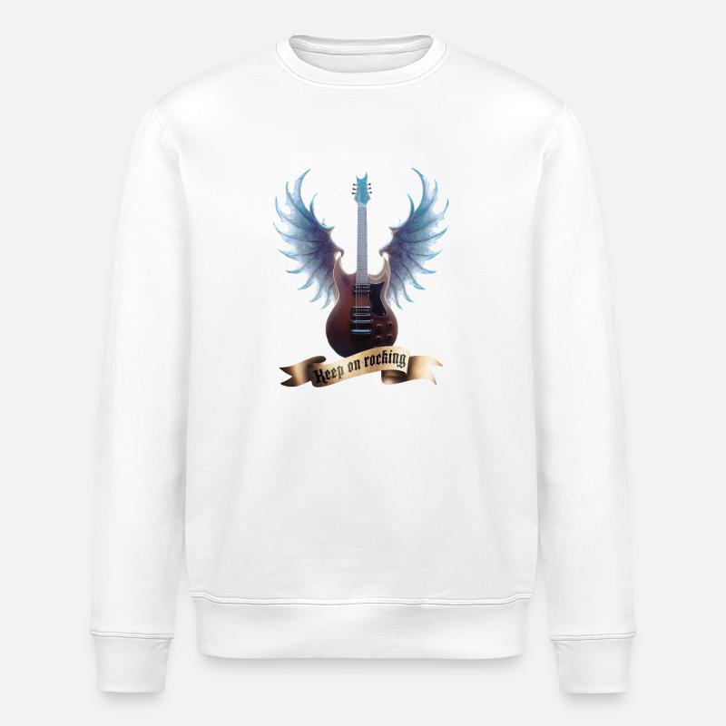 Guitare Rock 2024 03 - Sweat bio ROLLER Stanley/Stella Unisexe - blanc