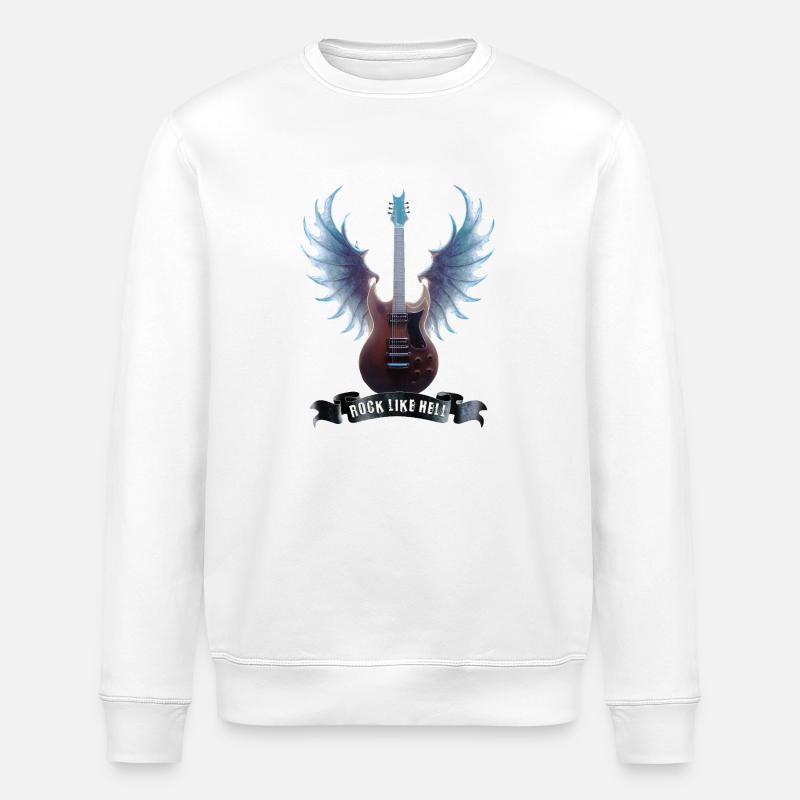Guitare Rock 2024 02 - Sweat bio ROLLER Stanley/Stella Unisexe - blanc