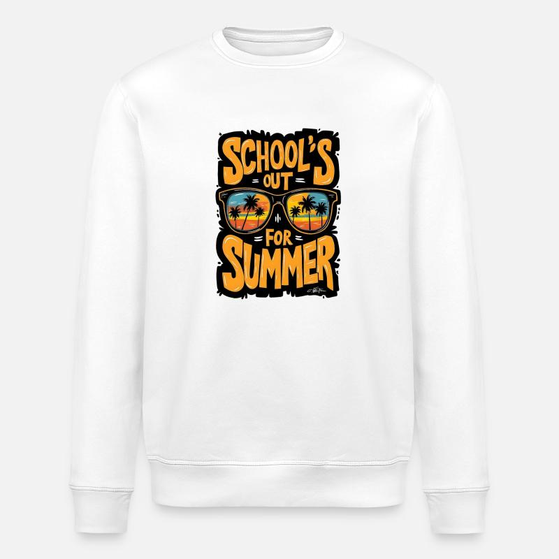school ready daylight saving time - Stanley/Stella ROLLER Unisex Organic Sweatshirt - white