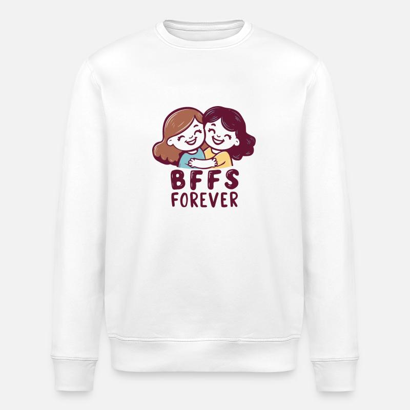 BFFS FOREVER - Stanley/Stella ROLLER Unisex Organic Sweatshirt - white