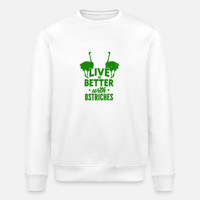 Autruche - Animaux - Sweat bio ROLLER Stanley/Stella Unisexe - blanc