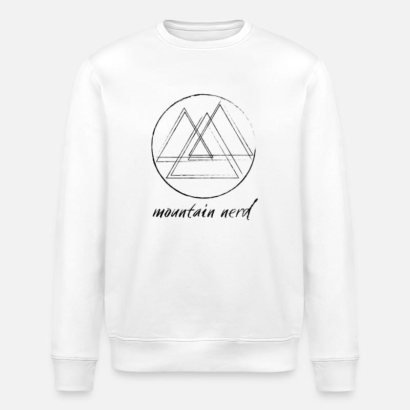 Berge Nerd / Mountain Nerd - Stanley/Stella ROLLER Unisex Organic Sweatshirt - white