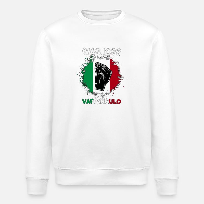 Italien Italiener Vaffanculo - Stanley/Stella Unisex Bio-Sweatshirt ROLLER - Weiß