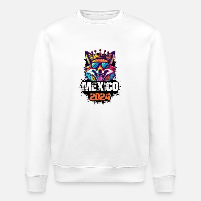 Mexique 2024 Vacances Renard - Sweat bio ROLLER Stanley/Stella Unisexe - blanc