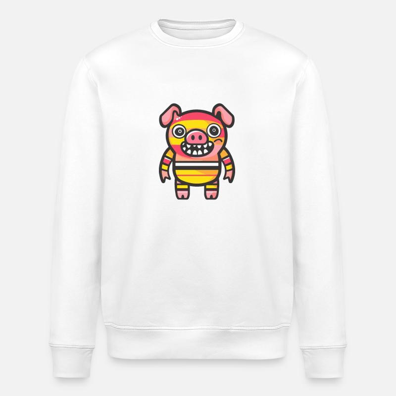 Pig Halloween Comic Funny - Stanley/Stella ROLLER Unisex Organic Sweatshirt - white