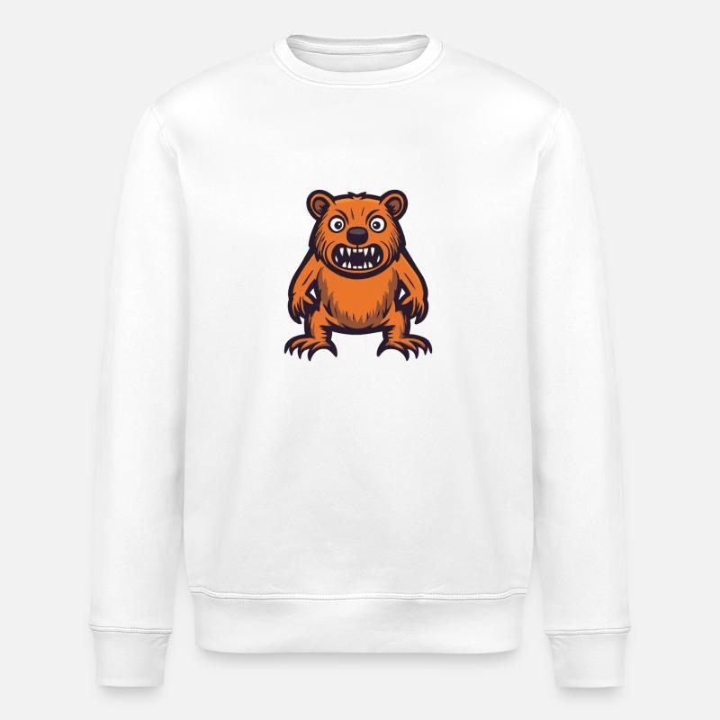 Beaver Halloween Comic Funny - Stanley/Stella ROLLER Unisex Organic Sweatshirt - white