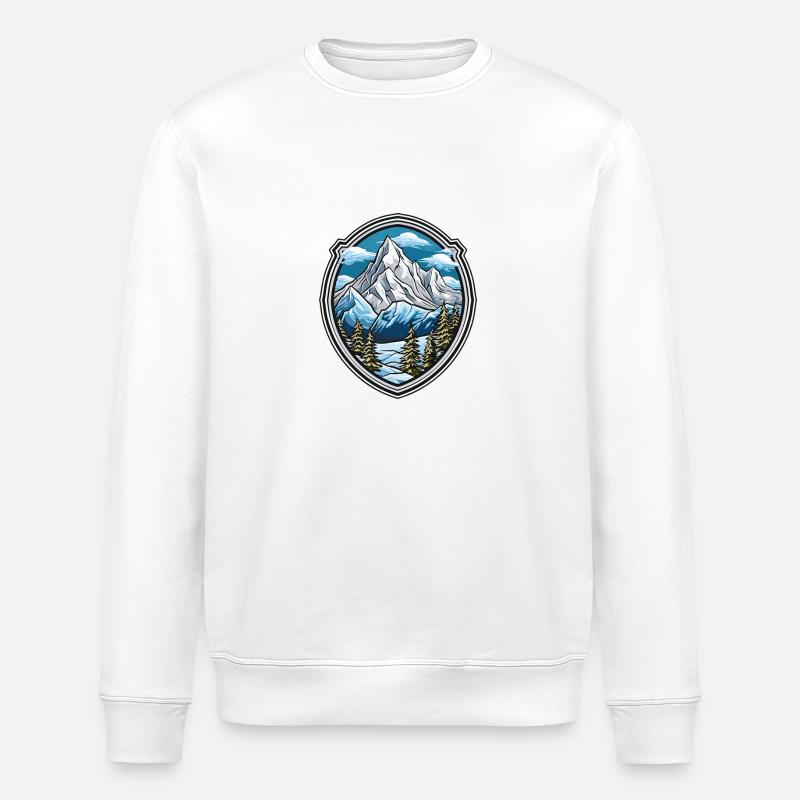 Mountains 2 - Stanley/Stella ROLLER Unisex Organic Sweatshirt - white