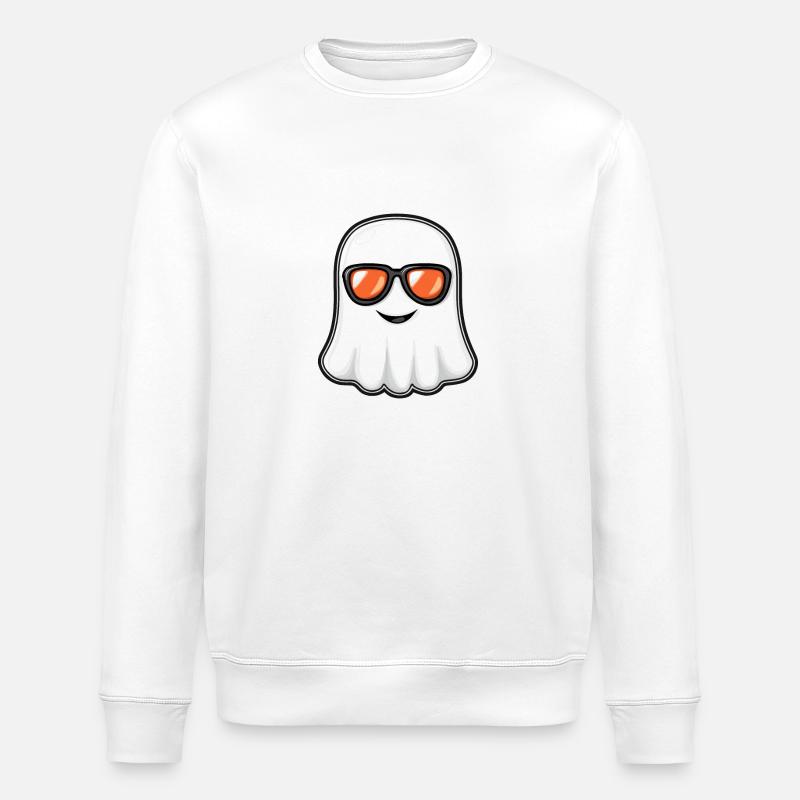 Ghost Halloween Cool - Stanley/Stella ROLLER Unisex Organic Sweatshirt - white