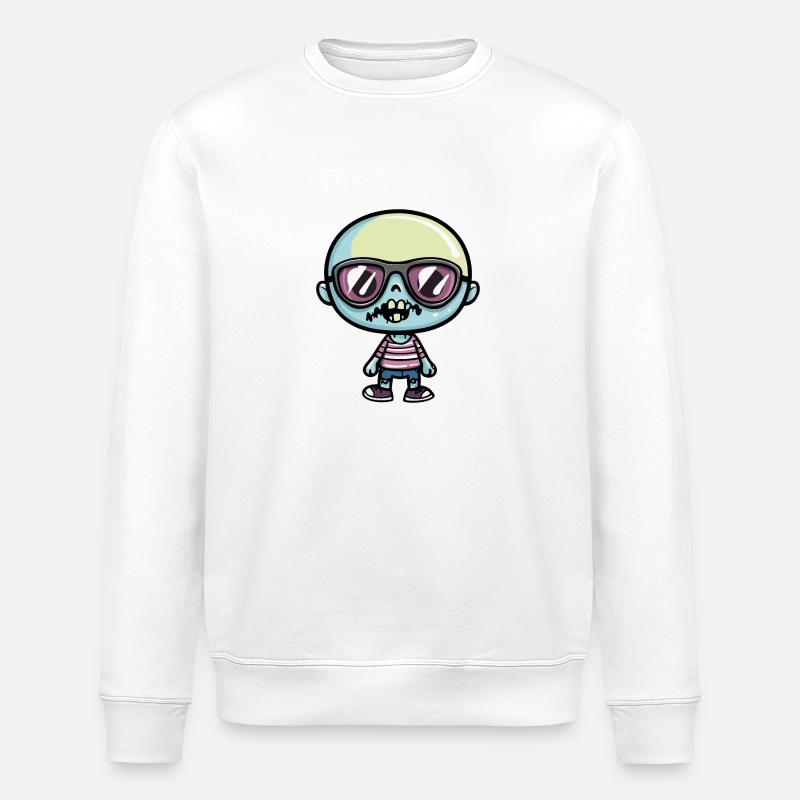 Zombie Halloween Cool - Stanley/Stella ROLLER Unisex Organic Sweatshirt - white