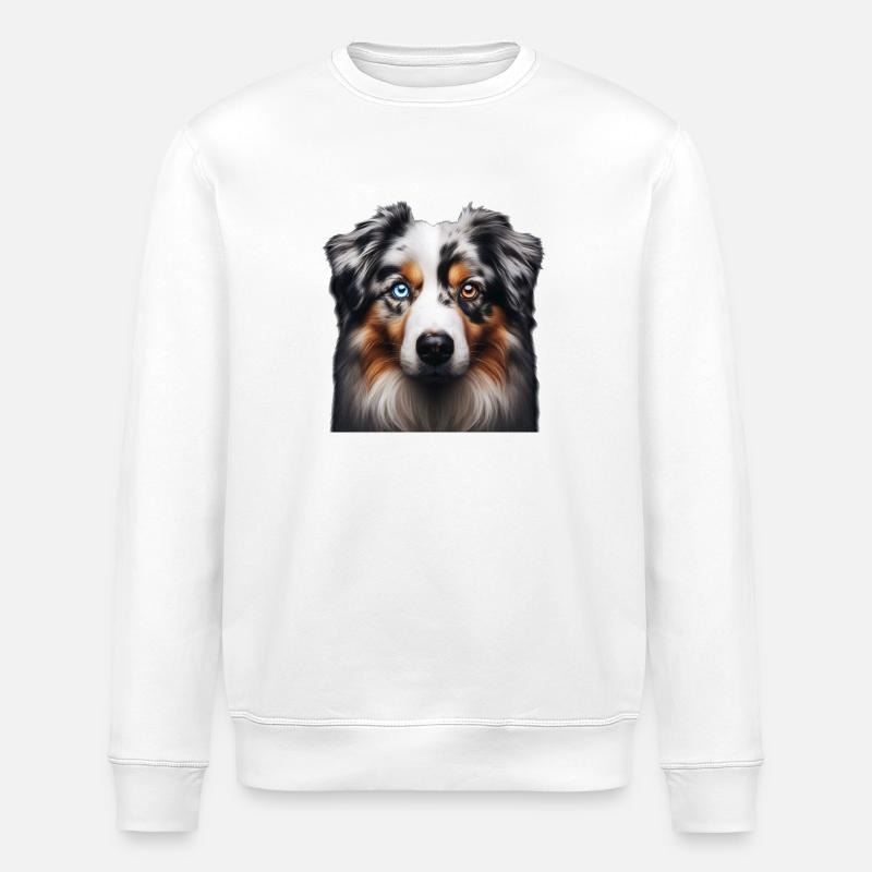 Australian Shepherd - Stanley/Stella Unisex Bio-Sweatshirt ROLLER - Weiß