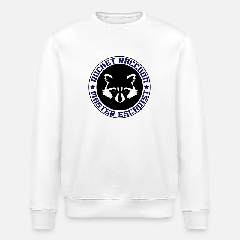 Rocket-Waschbär voll Logo - Stanley/Stella Unisex Bio-Sweatshirt ROLLER - Weiß