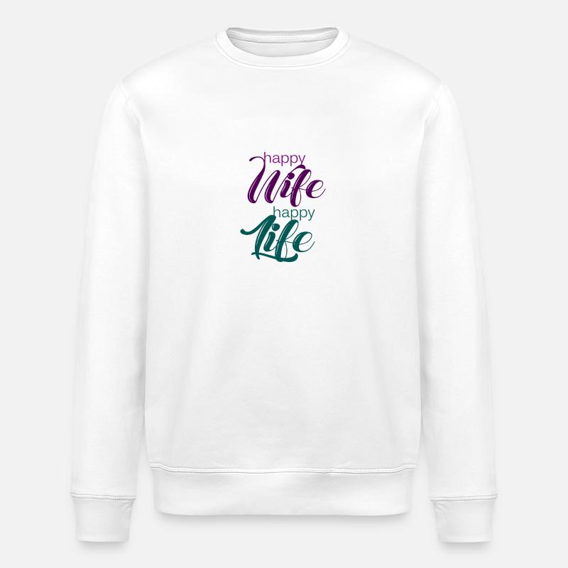 Femme heureuse, heureuse vie - Sweat bio ROLLER Stanley/Stella Unisexe - blanc