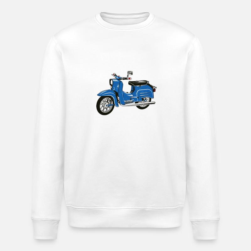 Two-stroke DDR Simson Schwalbe - Stanley/Stella ROLLER Unisex Organic Sweatshirt - white