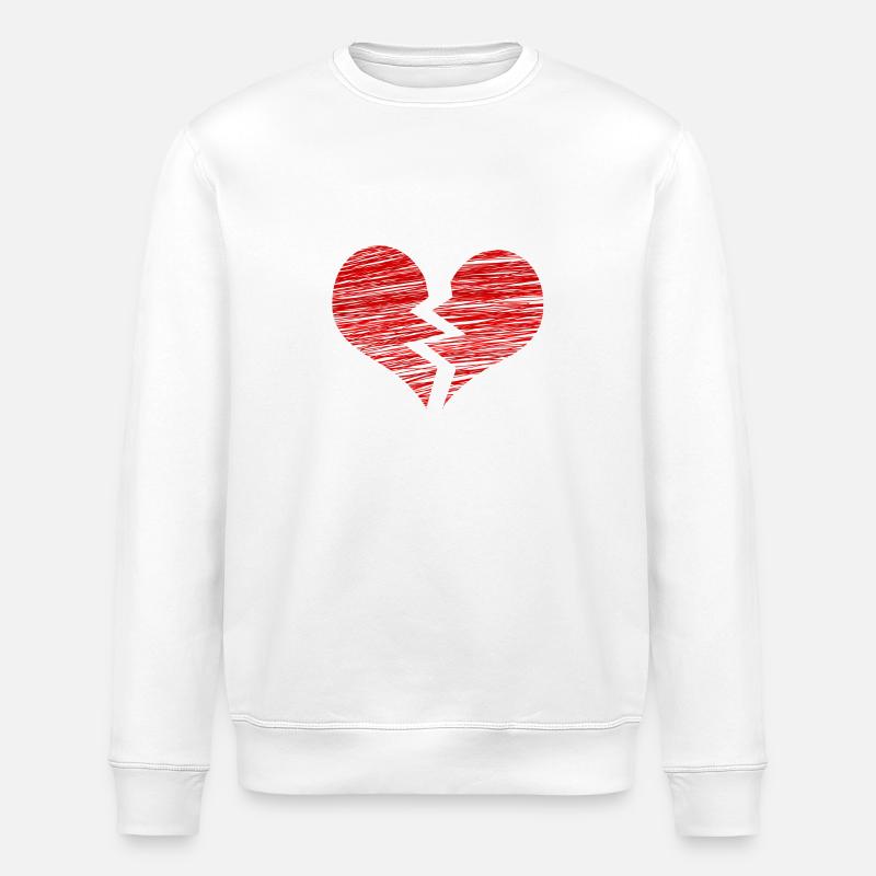 The broken heart - Stanley/Stella ROLLER Unisex Organic Sweatshirt - white