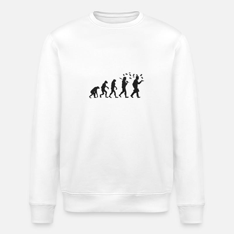 Evolution - Capitalist - Gift - Stanley/Stella ROLLER Unisex Organic Sweatshirt - white