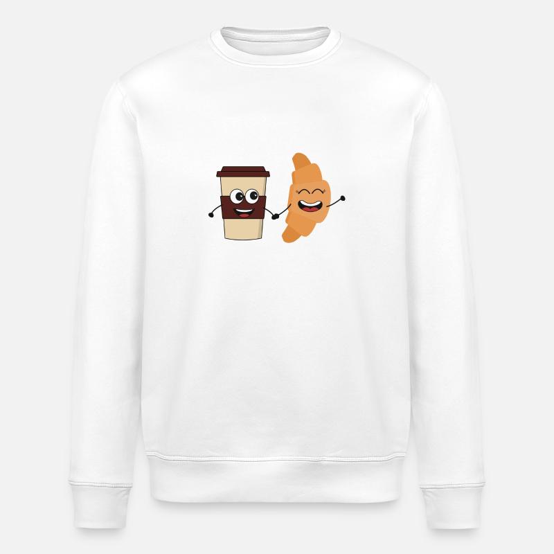 Kaffee und Croissant - Stanley/Stella Unisex Bio-Sweatshirt ROLLER - Weiß