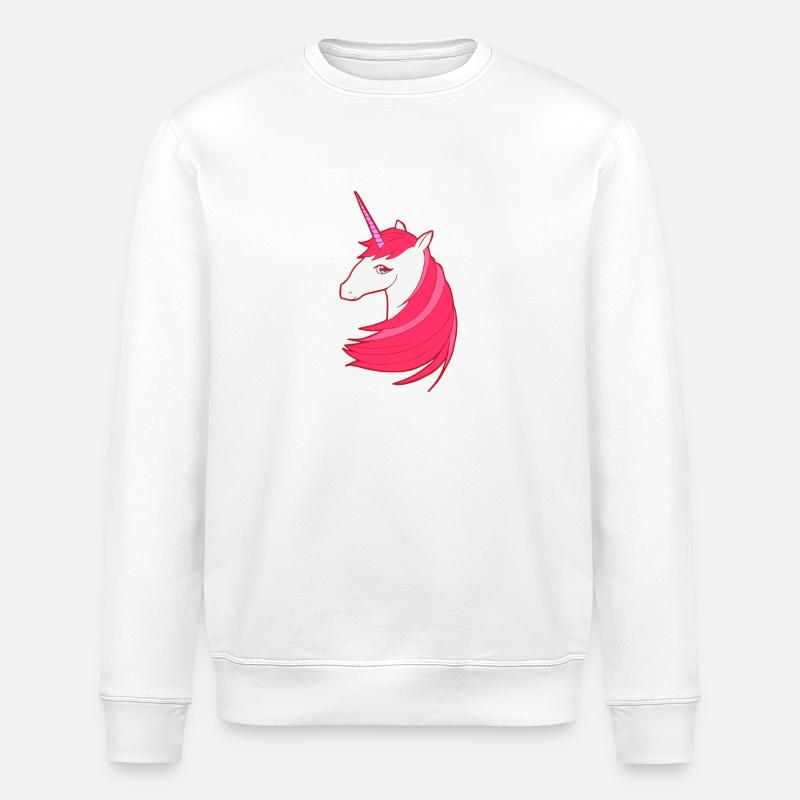 Das rote letzte Einhorn - Stanley/Stella Unisex Bio-Sweatshirt ROLLER - Weiß