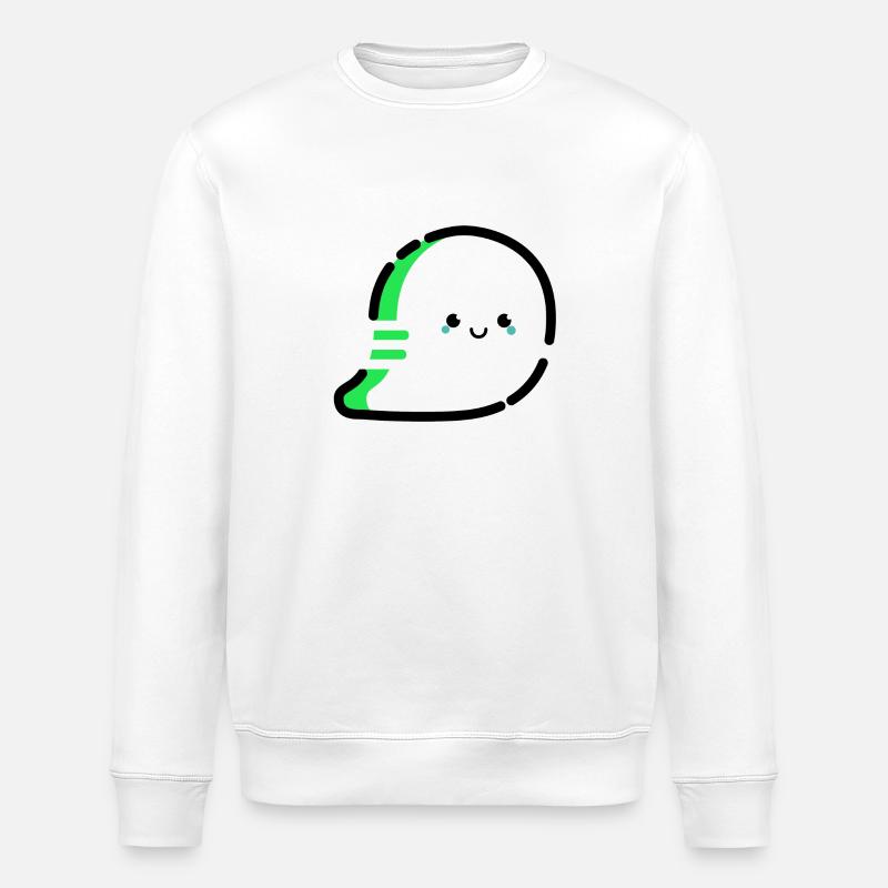 Cartoon / comic ghost very friendly - Stanley/Stella ROLLER Unisex Organic Sweatshirt - white