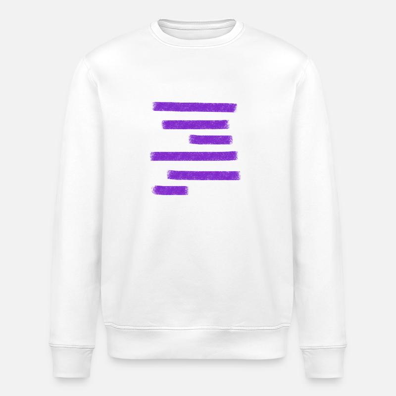 Lila Farbbalken - Stanley/Stella Unisex Bio-Sweatshirt ROLLER - Weiß