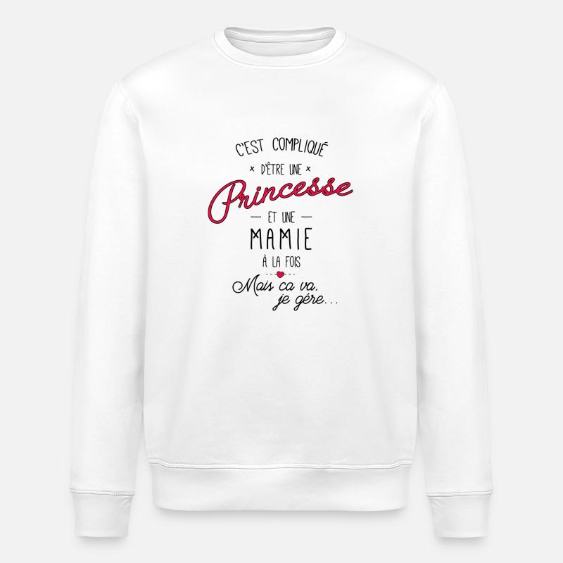 Princesse et mamie coeur - Sweat bio ROLLER Stanley/Stella Unisexe - blanc