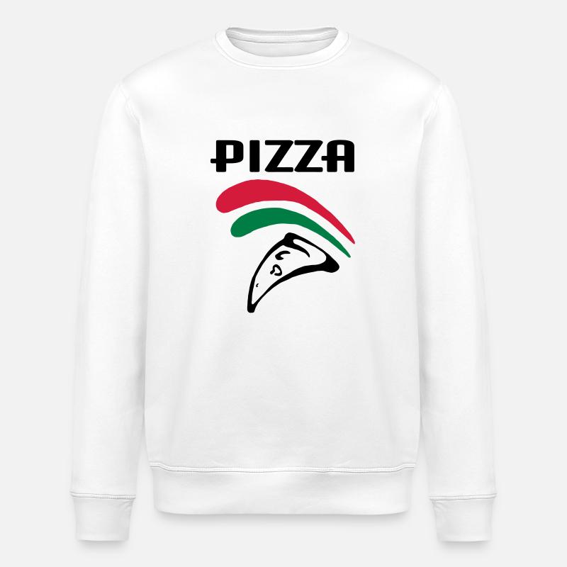 Pizza (3c) - Sweat bio ROLLER Stanley/Stella Unisexe - blanc