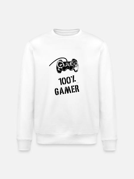 100% Gamer - Stanley/Stella ROLLER Unisex Organic Sweatshirt - white