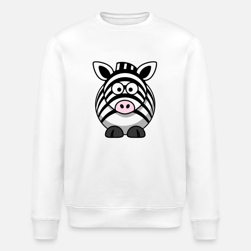 Zebra Cartoon - Stanley/Stella ROLLER Unisex Organic Sweatshirt - white