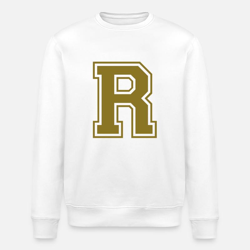 R - Buchstabe - Stanley/Stella Unisex Bio-Sweatshirt ROLLER - Weiß