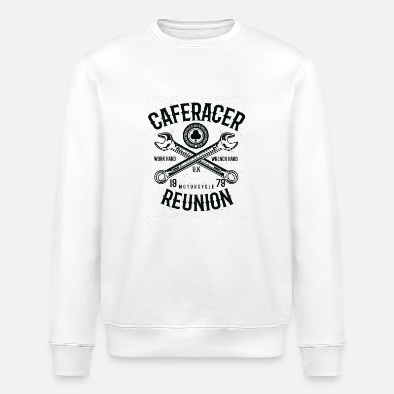 Caferacer Reunion - Stanley/Stella Unisex Bio-Sweatshirt ROLLER - Weiß
