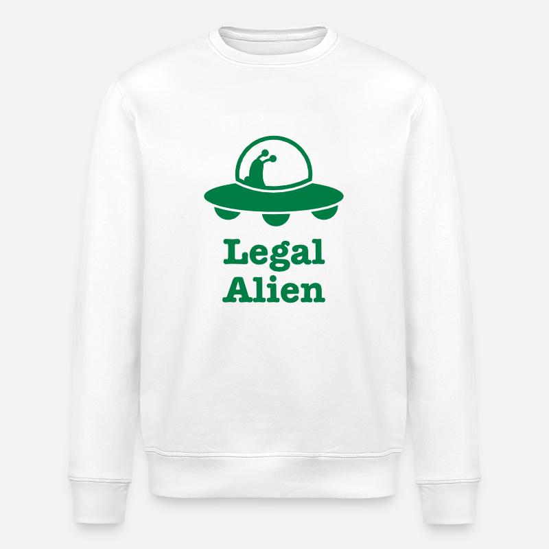 RECHTLICHE ALIEN! - Stanley/Stella Unisex Bio-Sweatshirt ROLLER - Weiß